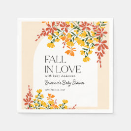 Baby shower Herfst In Liefde Herfst Bloemen Servet