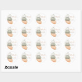 Baby shower Herfst in Liefde Pompoen Herfst Ronde Sticker (Vel)