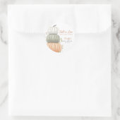Baby shower Herfst in Liefde Pompoen Herfst Ronde Sticker (Tas)