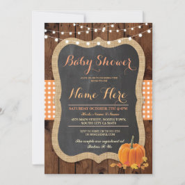 Baby shower Herfst Pompoen Herfst Check Uitnodigen Kaart