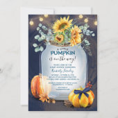 Baby shower Herfst pompoen rustieke mason pot Kaart (Voorkant)