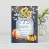 Baby shower Herfst pompoen rustieke mason pot Kaart (Staand voorkant)