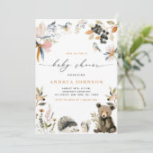 Baby shower herfstbosdieren Herfst Kaart (Staand voorkant)