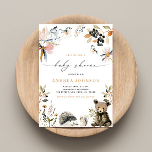Baby shower herfstbosdieren Herfst Kaart