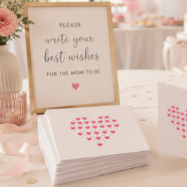 Baby Shower-herinneringskaart met harten Kaart
