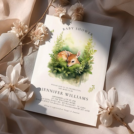 Baby shower herten grillige Waterverf