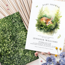 Baby shower herten grillige Waterverf