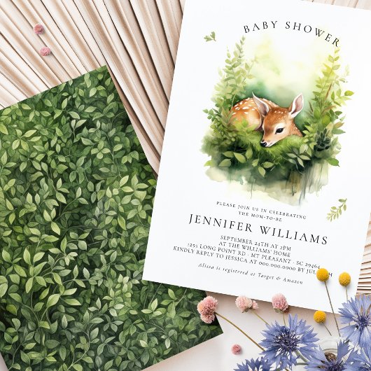 Baby shower herten grillige Waterverf