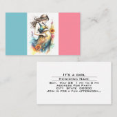 Baby shower Het is een aankondigingsuitnodiging vo Visitekaartje (Voorkant / Achterkant)