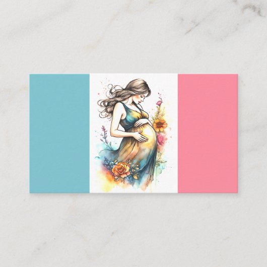 Baby shower Het is een aankondigingsuitnodiging vo Visitekaartje (Voorkant)