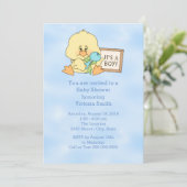 Baby shower Het is een Boy Baby Duck Kaart (Staand voorkant)