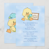 Baby shower Het is een Boy Baby Duck Kaart (Voorkant / Achterkant)