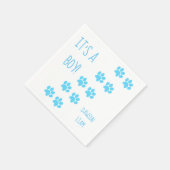 Baby shower Het is een Boy Blue Paw Prints Thema Servet (Hoek)