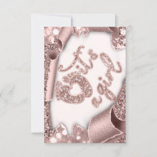 Baby shower Het is een Girl Glitter Lijst Roos Fee Kaart