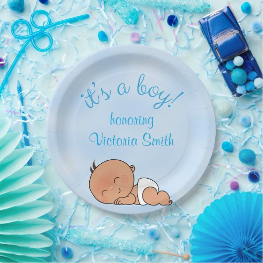 baby shower Het is een Jongen Baby Boy Papieren Bordje (Feest)