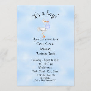 baby shower Het is een Jongen Baby Stork Kaart