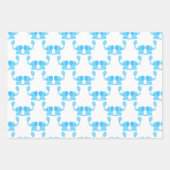 Baby shower Het is een jongen blauw olifant Inpakpapier Vel (Voorkant 2)