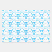 Baby shower Het is een jongen blauw olifant Inpakpapier Vel (Voorkant)