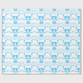 Baby shower Het is een Jongen Blauwe Elephant Wrap Cadeaupapier (Vlak)