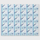 Baby shower Het is een jongen blauwe vogels Cadeaupapier (Vlak)