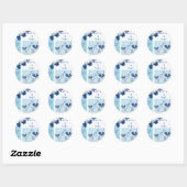  Baby Shower Het Is Een Jongen Blauwe Vogels Ronde Sticker (Vel)