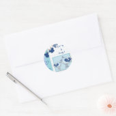  Baby Shower Het Is Een Jongen Blauwe Vogels Ronde Sticker (Envelop)
