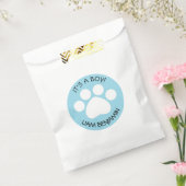 Baby shower - Het is een jongen - Pauw Print Theme Bedankzakje (Gezegeld)