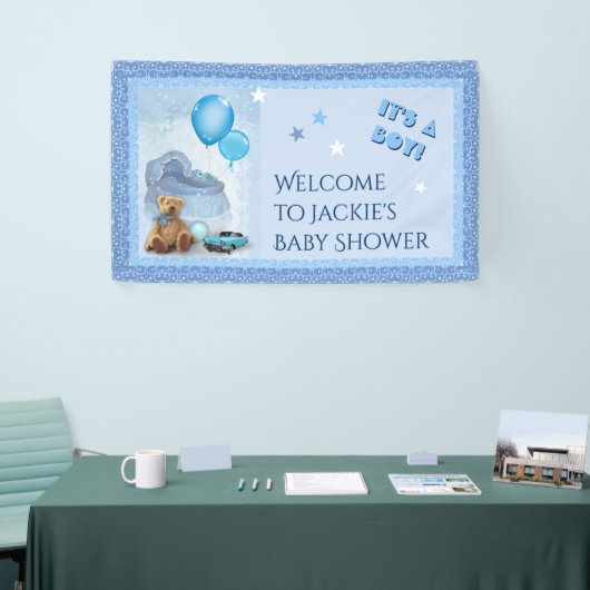 Baby-Shower Het is een jongen! Spandoek (Beurs)