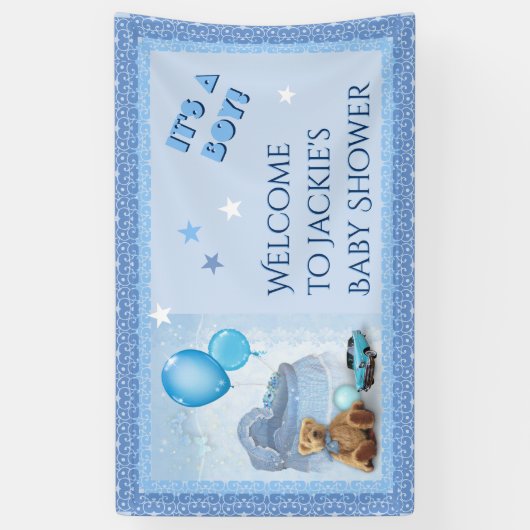 Baby-Shower Het is een jongen! Spandoek (Verticaal)