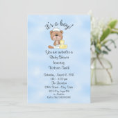 baby shower Het is een Jongen Teddy Bear Kaart (Staand voorkant)