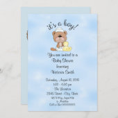 baby shower Het is een Jongen Teddy Bear Kaart (Voorkant / Achterkant)