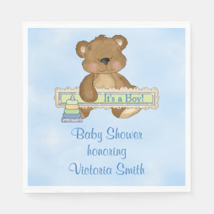 baby shower Het is een Jongen Teddy Bear Servet