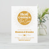 Baby shower, het is een jongen, zon, Retro Kaart (Staand voorkant)