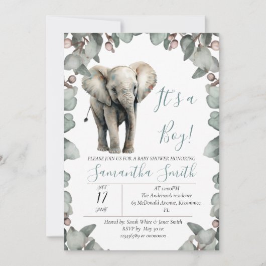 Baby shower het is een jongensthema kaart (Voorkant)