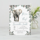 Baby shower het is een jongensthema kaart (Staand voorkant)