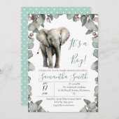 Baby shower het is een jongensthema kaart (Voorkant / Achterkant)