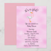 Baby shower Het is een meisje Baby Girl Stork Kaart (Voorkant / Achterkant)