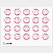 Baby shower - Het is een meisje - Paw Print Theme Ronde Sticker (Vel)