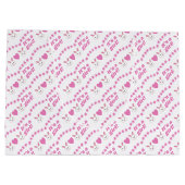 Baby shower Het is een meisje roze konijn Groot Cadeauzakje (Achterkant)