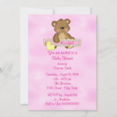 baby shower Het is een meisje Teddy Bear Kaart (Voorkant)