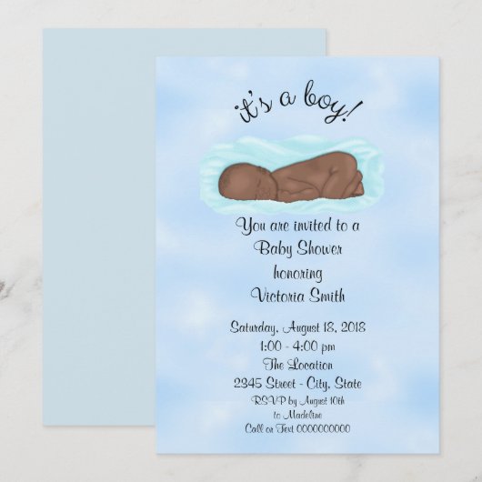 baby shower Het is een trouwe jongen. Kaart (Voorkant / Achterkant)