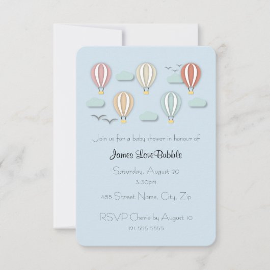 Baby shower Hete Luchtballonnen Papercut Style Kaart (Voorkant)