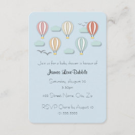 Baby shower Hete Luchtballonnen Papercut Style Kaart