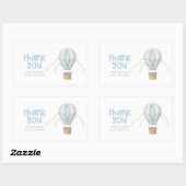 Baby shower heteluchtballonavontuur dank u rechthoekige sticker (Vel)