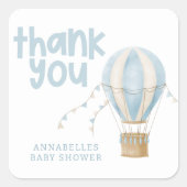 Baby shower heteluchtballonavontuur dank u vierkante sticker (Voorkant)