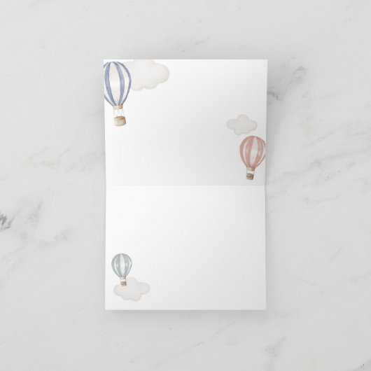 Baby shower heteluchtballonnen Genderneutraal Bedankkaart (Binnen)