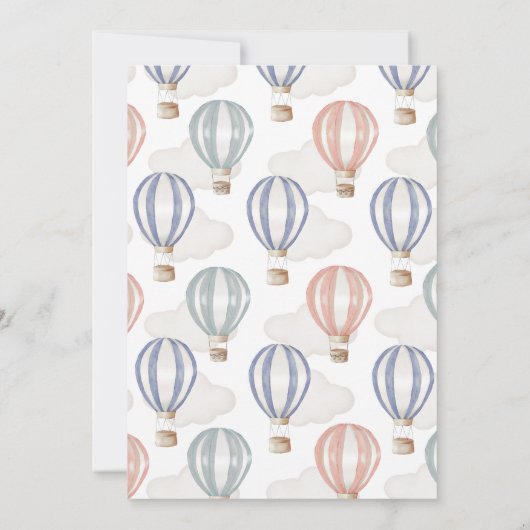 Baby shower heteluchtballonnen Genderneutraal Kaart (Achterkant)