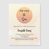 Baby shower hier komt de Son Sunshine Luxury Magnetische Uitnodiging (Voorkant)