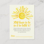 Baby shower hier komt de zoon luier loterij informatiekaartje (Achterkant)