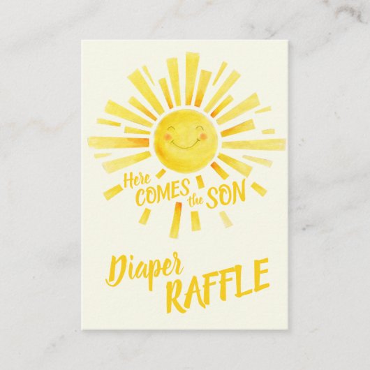 Baby shower hier komt de zoon luier loterij informatiekaartje